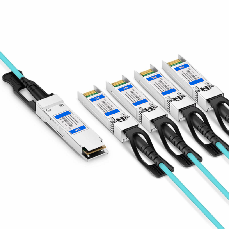 FyberOptix 3m (10ft) HPE Aruba Compatible 100G QSFP28 4 x 25G NRZ to 4 x 25G SFP28 NRZ Active Optical Breakout Cable