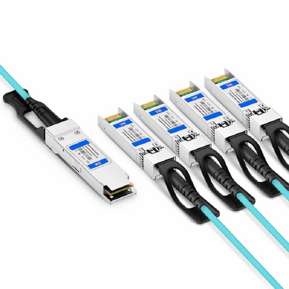 FyberOptix 3m (10ft) HPE Aruba Compatible 100G QSFP28 4 x 25G NRZ to 4 x 25G SFP28 NRZ Active Optical Breakout Cable