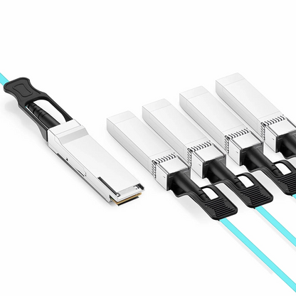 FyberOptix 3m (10ft) HPE Aruba Compatible 100G QSFP28 4 x 25G NRZ to 4 x 25G SFP28 NRZ Active Optical Breakout Cable