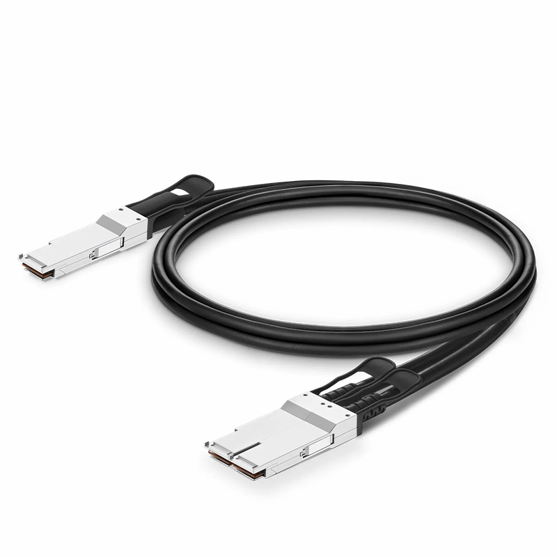 FyberOptix 2m (7ft) NVIDIA/Mellanox MCP7H50-V002R26 Compatible 200G QSFP56 4 x 50G PAM4 to 2 x 100G QSFP56 2 x 50G PAM4 Ethernet Passive Direct Attach Copper Breakout Cable