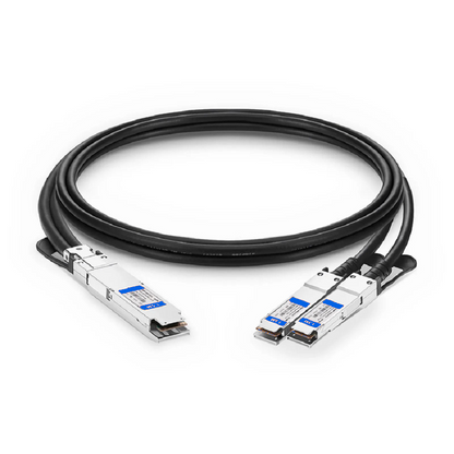 FyberOptix 2.5m (8ft) NVIDIA/Mellanox MCP7H50-V02AR26 Compatible 200G QSFP56 4 x 50G PAM4 to 2 x 100G QSFP56 2 x 50G PAM4 Ethernet Passive Direct Attach Copper Breakout Cable