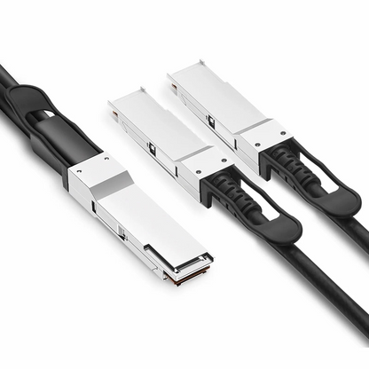 FyberOptix 2.5m (8ft) NVIDIA/Mellanox MCP7H50-V02AR26 Compatible 200G QSFP56 4 x 50G PAM4 to 2 x 100G QSFP56 2 x 50G PAM4 Ethernet Passive Direct Attach Copper Breakout Cable