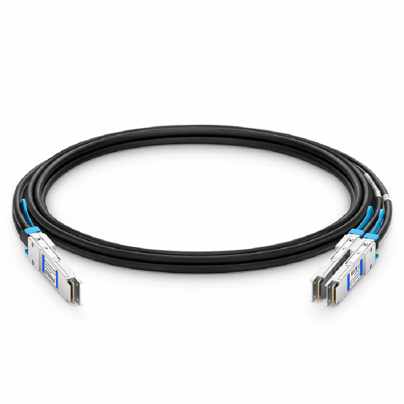 FyberOptix 2m (7ft) Dell Compatible 100G QSFP28 4 x 25G NRZ to 2 x 50G QSFP28 2 x 25G NRZ Active Direct Attach Copper Breakout Cable