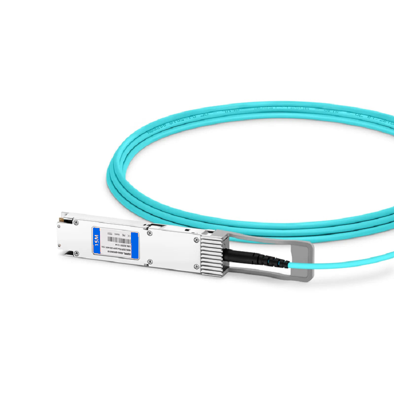 FyberOptix 5m (16ft) Arista Networks Compatible 400G OSFP 8 x 50G PAM4 Finned Top to 4 x 100G QSFP28 4 x 25G NRZ Active Optical Breakout Cable