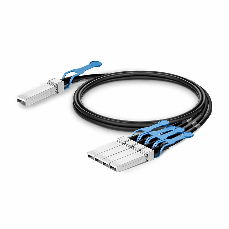 FyberOptix 1m (3ft) HW Compatible 100G QSFP28 4 x 25G NRZ to 4 x 25G SFP28 NRZ Active Direct Attach Copper Breakout Cable