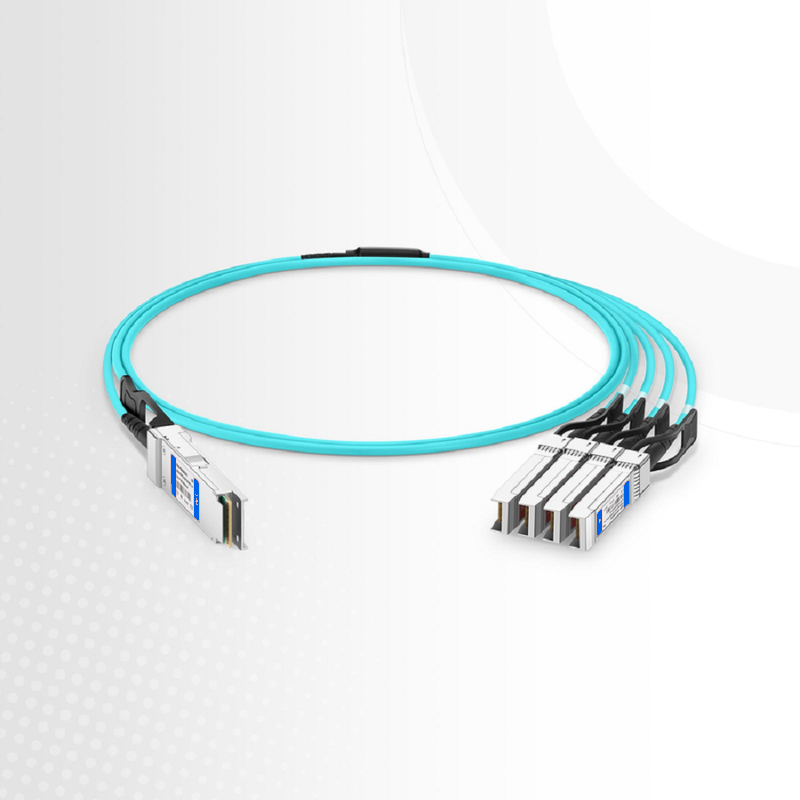 FyberOptix 1m (3ft) Brocade 100G-Q28-S28-AOC-0101 Compatible 100G QSFP28 4 x 25G NRZ to 4 x 25G SFP28 NRZ Active Optical Breakout Cable