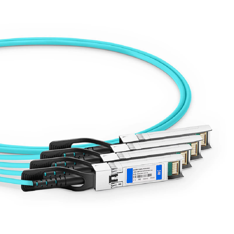 FyberOptix 1m (3ft) Brocade 100G-Q28-S28-AOC-0101 Compatible 100G QSFP28 4 x 25G NRZ to 4 x 25G SFP28 NRZ Active Optical Breakout Cable