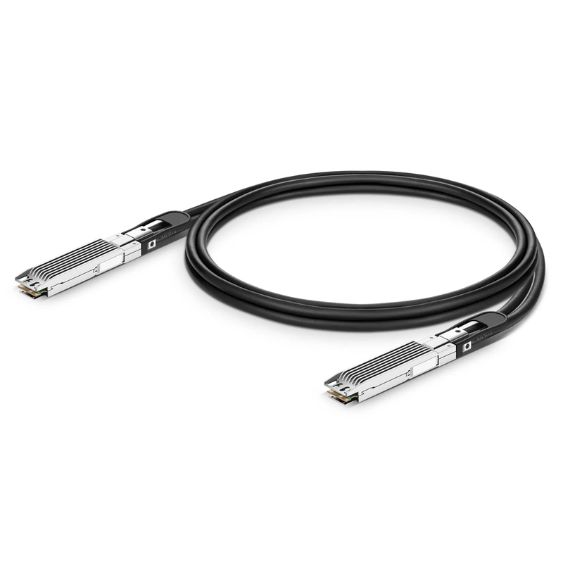 FyberOptix 2.5m (8ft) NVIDIA/Mellanox Compatible 400G OSFP 8 x 50G PAM4 Finned Top Ethernet Passive Direct Attach Copper Twinax Cable