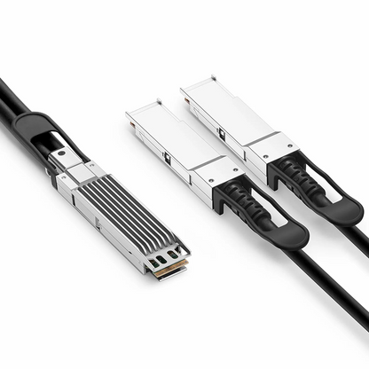 FyberOptix 2m (7ft) Generic Compatible 800G OSFP 8 x 100G PAM4 Finned Top to 2 x 400G QSFP112 4 x 100G PAM4 Passive Direct Attach Copper Breakout Cable