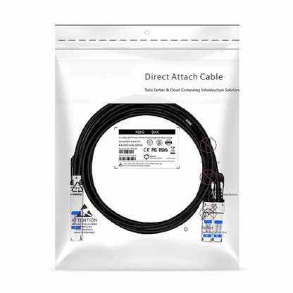 FyberOptix 2m (7ft) Generic Compatible 800G OSFP 8 x 100G PAM4 Finned Top to 2 x 400G QSFP112 4 x 100G PAM4 Passive Direct Attach Copper Breakout Cable
