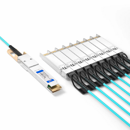 FyberOptix 5m (16ft) Generic Compatible 400G QSFP-DD 8 x 50G PAM4 to 8 x 50G SFP56 25G NRZ Active Optical Breakout Cable