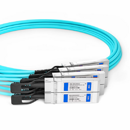 FyberOptix 1m (3ft) Generic Compatible 200G QSFP56 4 x 50G PAM4 to 4 x 50G SFP56 50G PAM4 Active Optical Breakout Cable