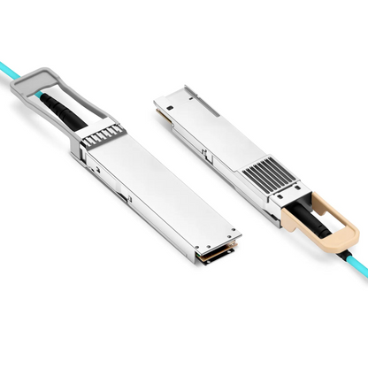 FyberOptix 30m (98ft) Cisco Compatible 400G OSFP 8 x 50G PAM4 Flat Top to 400G QSFP-DD 8 x 50G PAM4 Active Optical Cable