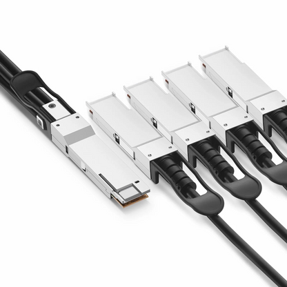 FyberOptix 2.5m (8ft) Generic Compatible 400G QSFP-DD 8 x 50G PAM4 to 4 x 100G QSFP56 2 x 50G PAM4 Passive Direct Attach Copper Breakout Cable