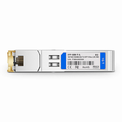 FyberOptix NVIDIA/Mellanox Compatible 10/100/1000BASE-T SFP SGMII Copper 100m RJ-45 Ethernet Industrial Transceiver Module (LOS)