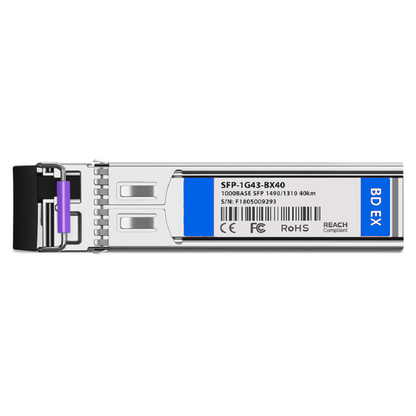 FyberOptix Cisco GLC-BX40-U Compatible 1000BASE-BX-U SFP BiDi 1310nm-TX/1550nm-RX 40km DOM Simplex LC/UPC SMF Optical Transceiver Module