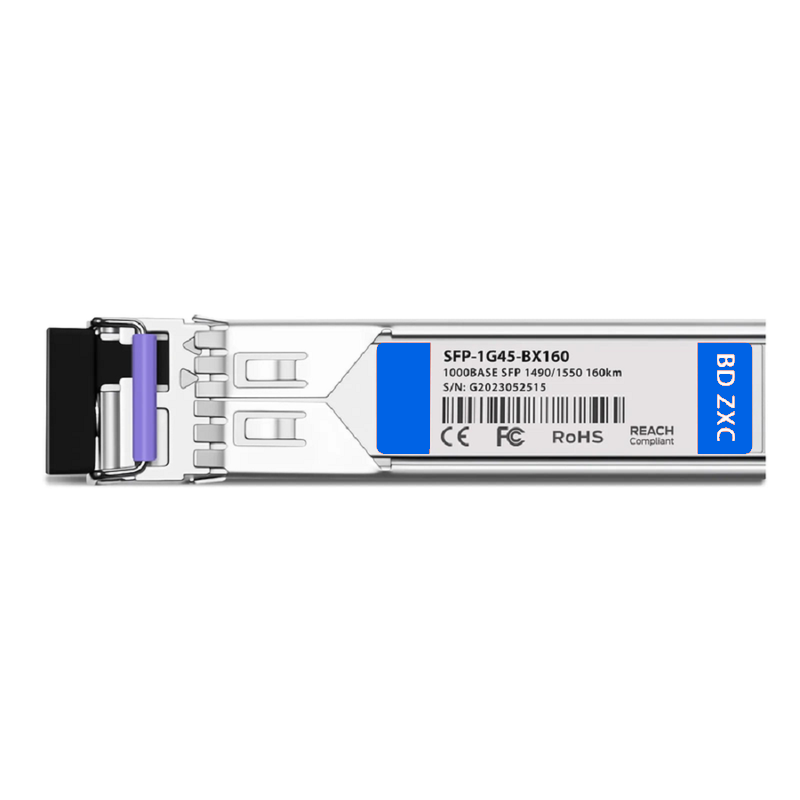 FyberOptix Cisco Compatible 1000BASE-BX-U SFP BiDi 1490nm-TX/1550nm-RX 160km DOM Simplex LC/UPC SMF Optical Transceiver Module