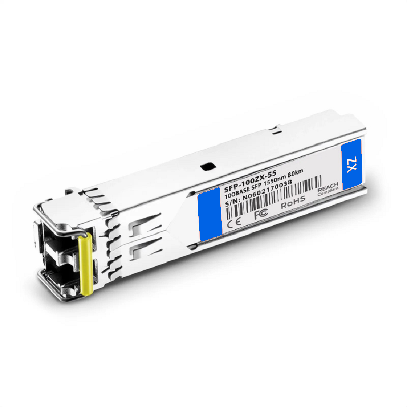 FyberOptix Cisco GLC-FE-100ZX Compatible 100BASE-ZX SFP 1550nm 80km DOM Duplex LC SMF Optical Transceiver Module