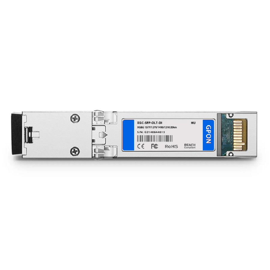 FyberOptix HW Compatible XG-PON&GPON Combo OLT SFP+ 1577nm-TX/1270nm-RX and 1490nm-TX/1310nm-RX Class D 20km DOM Simplex SC/UPC SMF Optical Transceiver Module