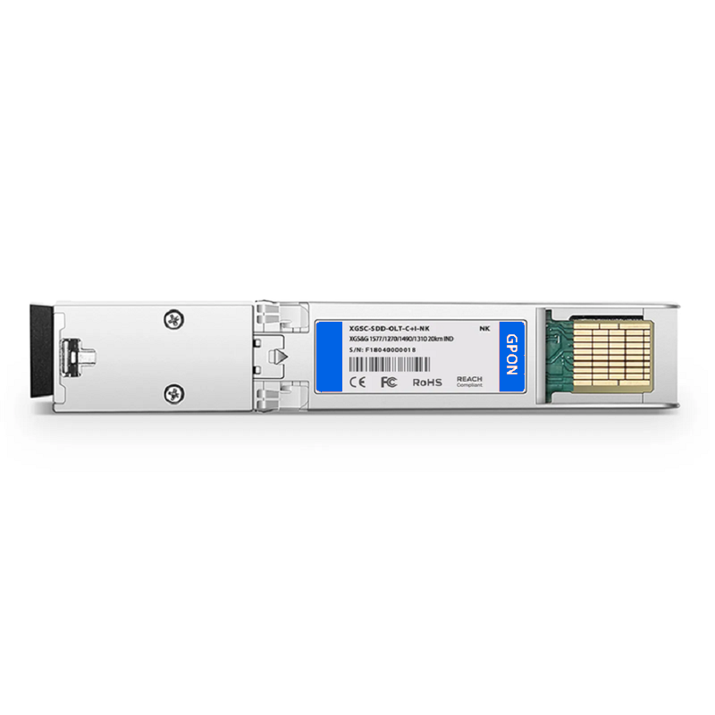 FyberOptix HW Compatible XG-PON&GPON Combo OLT SFP+ 1577nm-TX/1270nm-RX and 1490nm-TX/1310nm-RX Class D 20km DOM Simplex SC/UPC SMF Optical Transceiver Module