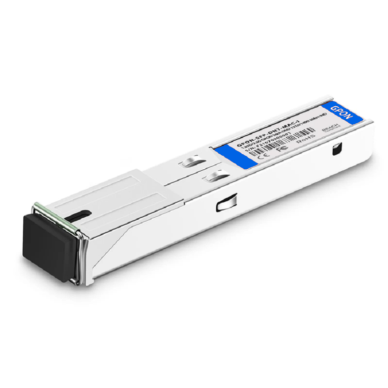 FyberOptix Customized GPON ONU Stick with MAC SFP 1310nm-TX/1490nm-RX 1.244G-TX/2.488G-RX Class B+ 20km DOM Simplex SC/APC SMF Optical Transceiver Module (Industrial)