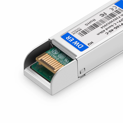 FyberOptix HW Compatible SFP+ 10G DWDM C-band Tunable 96Chs 50GHz 40km DOM Duplex LC/UPC SMF Optical Transceiver Module for Transmission