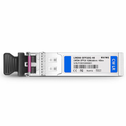 FyberOptix Cisco LWDM-SFP25G-86.66 Compatible SFP28 25G LWDM 1286.66nm 40km DOM Duplex LC/UPC SMF Optical Transceiver Module for Transmission