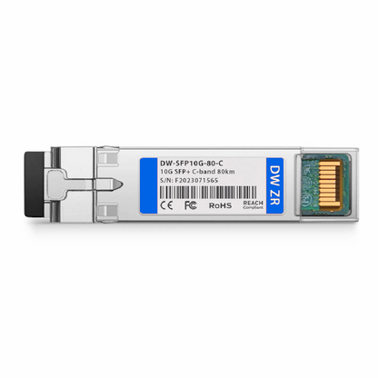 FyberOptix HW Compatible SFP+ 10G DWDM C-band Tunable 96Chs 50GHz 80km DOM Duplex LC/UPC SMF Optical Transceiver Module for Transmission