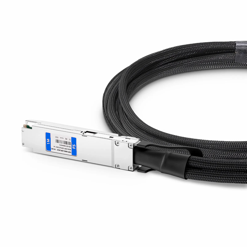 FyberOptix 1m (3ft) NVIDIA/Mellanox MCA7J60-N001 Compatible 800G OSFP 8 x 100G PAM4 Finned Top to 2 x 400G OSFP 4 x 100G PAM4 Flat Top Ethernet Active Direct Attach Copper Breakout Cable