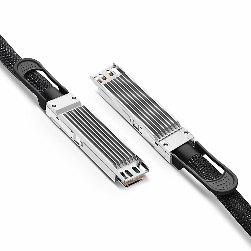 FyberOptix 1m (3ft) H3C Compatible 800G OSFP 8 x 100G PAM4 Finned Top Passive Direct Attach Copper Twinax Cable