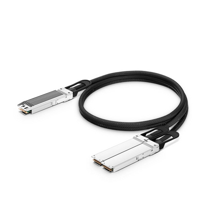 FyberOptix 2m (7ft) 800G OSFP 8 x 100G PAM4 Finned Top to 2 x 400G OSFP 4 x 100G PAM4 Flat Top Passive Direct Attach Copper Breakout Cable forFOSwitches