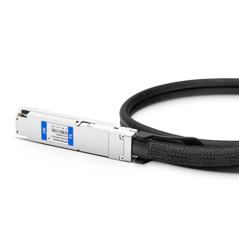 FyberOptix 2m (7ft) H3C Compatible 800G OSFP 8 x 100G PAM4 Finned Top to 2 x 400G OSFP 4 x 100G PAM4 Flat Top Passive Direct Attach Copper Breakout Cable