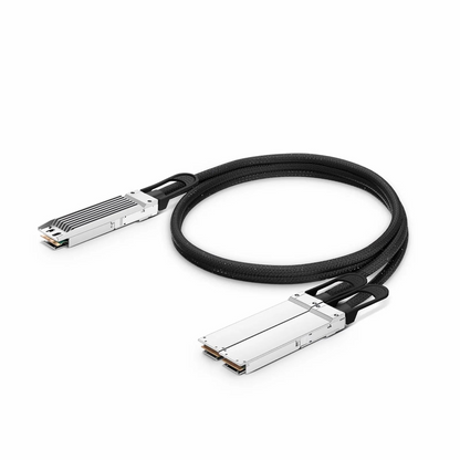 FyberOptix 2m (7ft) NVIDIA/Mellanox MCP7Y00-N002 Compatible 800G OSFP 8 x 100G PAM4 Finned Top to 2 x 400G OSFP 4 x 100G PAM4 Flat Top Ethernet Passive Direct Attach Copper Breakout Cable