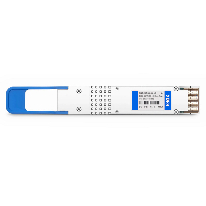FyberOptix Generic Compatible 400GBASE-XDR4 QSFP-DD 8 x 50G PAM4 1310nm 2km DOM MPO-12/APC SMF Optical Transceiver Module, Breakout to 4 x 100G-FR