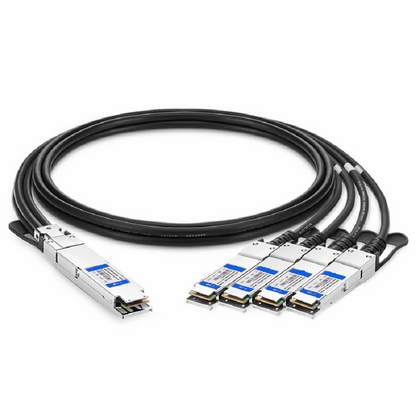 FyberOptix 2m (7ft) Arista Compatible 400G OSFP Finned Top to 4 x 100G QSFP56 2 x 50G PAM4 Passive Direct Attach Copper Breakout Cable