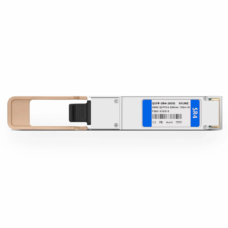 FyberOptix Broadcom Compatible 200GBASE-SR4 QSFP56 4 x 50G PAM4 850nm 100m DOM MPO-12/UPC MMF Optical Transceiver Module