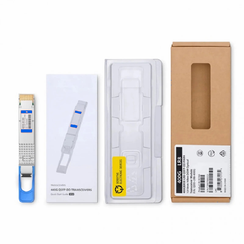 FyberOptix HW QSFP-DD-400G-LR8 Compatible 400GBASE-LR8 QSFP-DD 8 x 50G PAM4 1310nm 10km DOM Duplex LC/UPC SMF Optical Transceiver Module