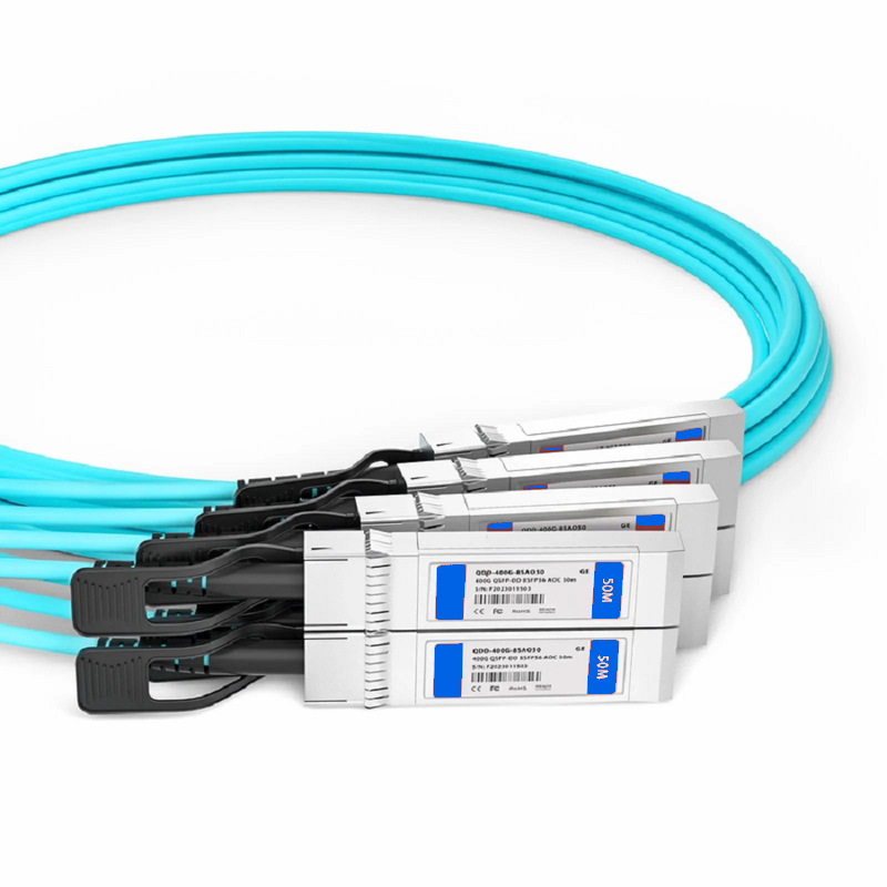 FyberOptix 10m (33ft) Arista Networks Compatible 200G QSFP-DD 8 x 25G NRZ to 8 x 25G SFP28 25G NRZ Active Optical Breakout Cable