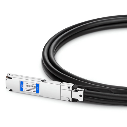 FyberOptix 2m (7ft) Generic Compatible 400G OSFP 4 x 100G PAM4 Flat Top to 400G QSFP-DD 4 x 100G PAM4 Passive Direct Attach Copper Twinax Cable