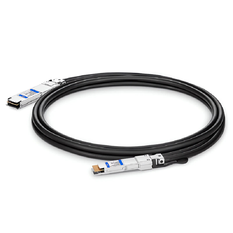 FyberOptix 0.5m (2ft) Generic Compatible 400G OSFP 4 x 100G PAM4 Flat Top to 400G QSFP-DD 4 x 100G PAM4 Passive Direct Attach Copper Twinax Cable