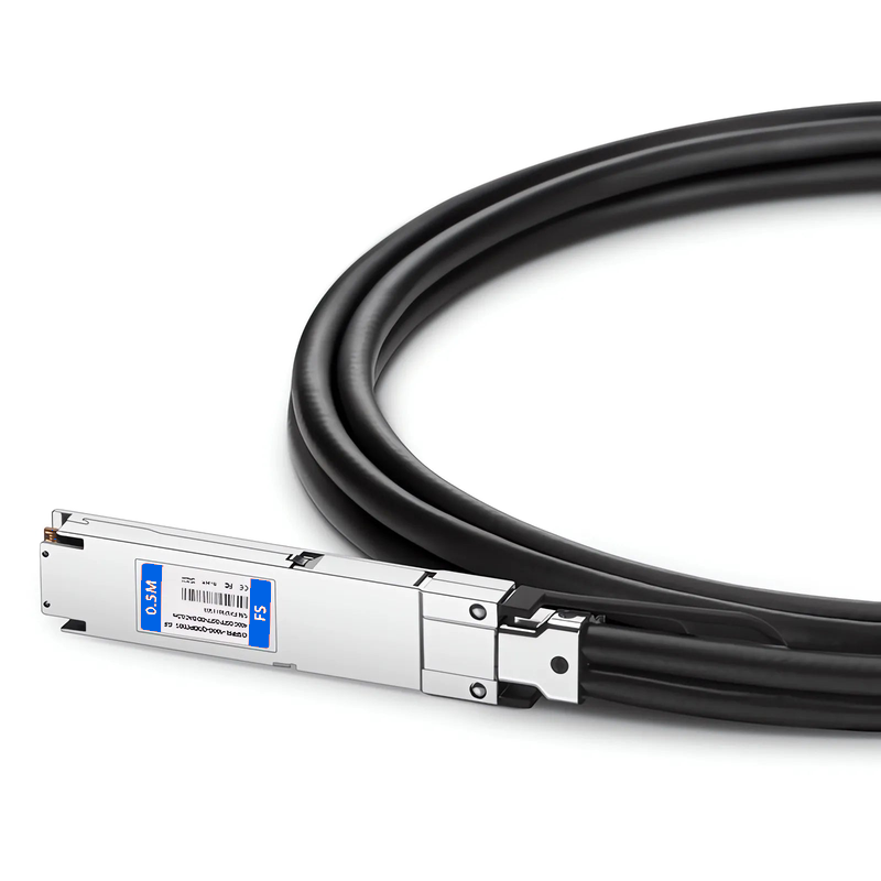 FyberOptix 0.5m (2ft) Generic Compatible 400G OSFP 4 x 100G PAM4 Flat Top to 400G QSFP-DD 4 x 100G PAM4 Passive Direct Attach Copper Twinax Cable