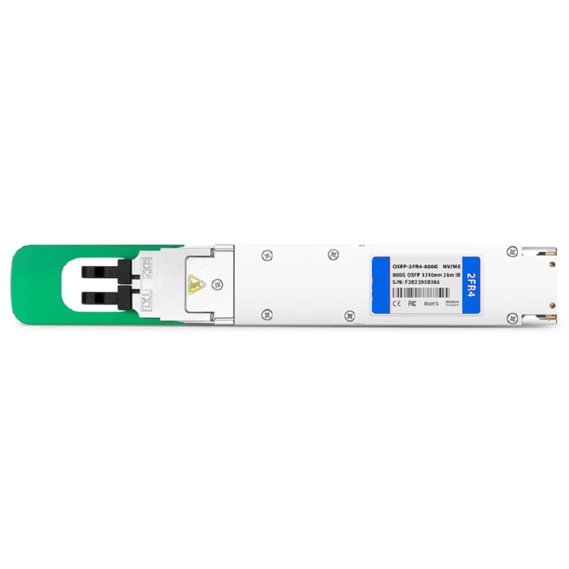 FyberOptix 800GBASE 2 x FR4 OSFP Closed Finned Top 8 x 100G PAM4 1310nm 2km DOM Dual Duplex LC/UPC SMF Optical Transceiver Module forFOSwitches