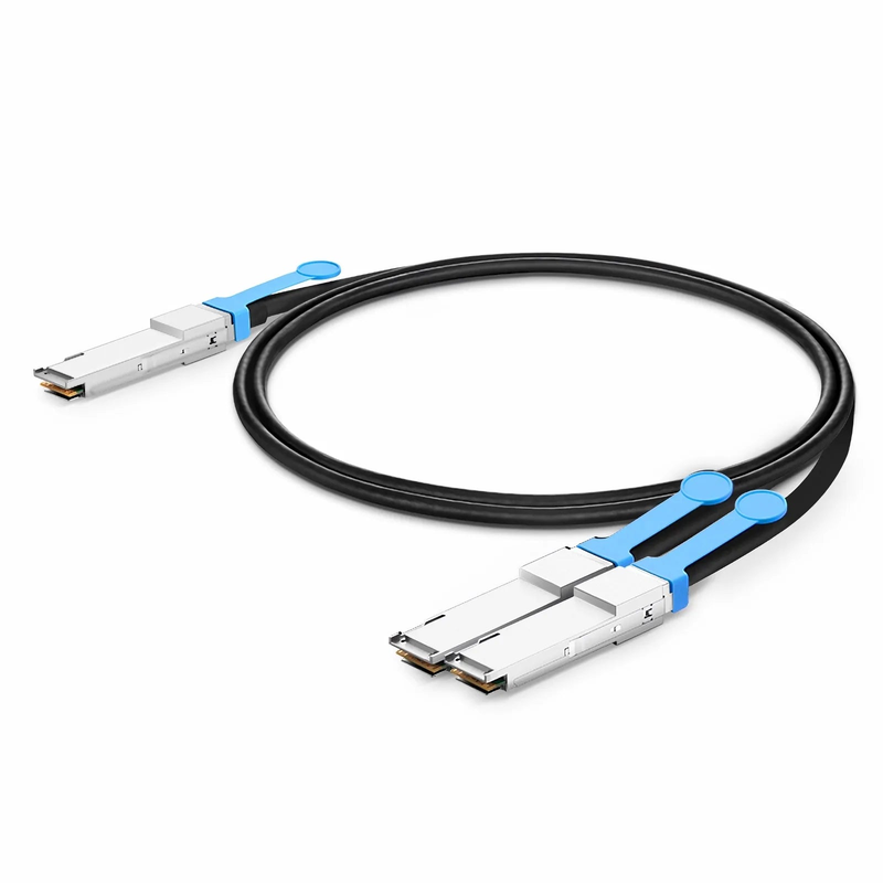 FyberOptix 3m (10ft) NVIDIA/Mellanox MCA7J50-H003R Compatible 200G QSFP56 4 x 50G PAM4 to 2 x 100G QSFP56 2 x 50G PAM4 Ethernet Active Direct Attach Copper Breakout Cable