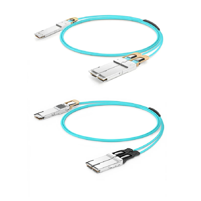 FyberOptix 3m (10ft) Juniper Networks QDD-2X200G-AOC-3M Compatible 400G QSFP-DD 8 x 50G PAM4 to 2 x 200G QSFP56 4 x 50G PAM4 Ethernet Active Optical Breakout Cable