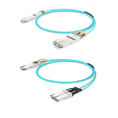 FyberOptix 2m (7ft) NVIDIA/Mellanox Compatible 400G QSFP-DD 8 x 50G PAM4 to 2 x 200G QSFP56 4 x 50G PAM4 Ethernet Active Optical Breakout Cable