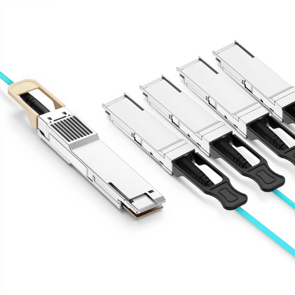 FyberOptix 30m (98ft) Generic Compatible 400G QSFP-DD 8 x 50G PAM4 to 4 x 100G QSFP56 2 x 50G PAM4 Active Optical Breakout Cable