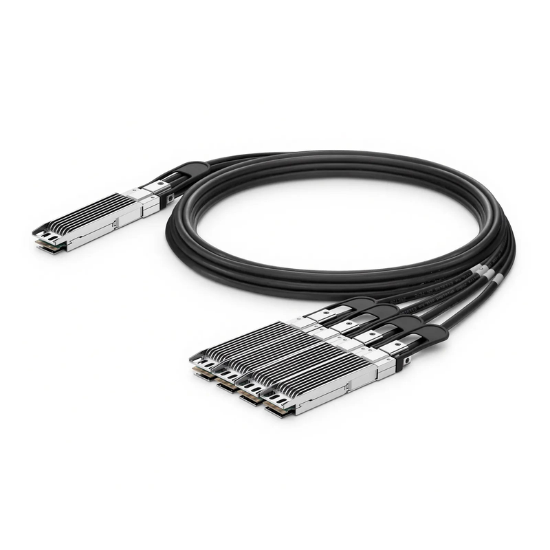 FyberOptix 1.5m (5ft) NVIDIA/Mellanox MCP7Y50-N001 Compatible 800G OSFP 8 x 100G PAM4 Finned Top to 4 x 200G OSFP 2 x 100G PAM4 Finned Top Ethernet Passive Direct Attach Copper Breakout Cable