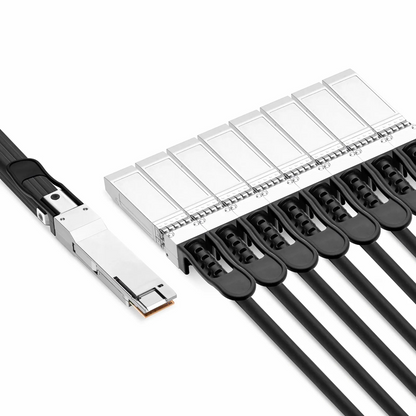 FyberOptix 2m (7ft) Dell Compatible 200G QSFP-DD 8 x 25G NRZ to 8 x 25G SFP28 25G NRZ Passive Direct Attach Copper Breakout Cable