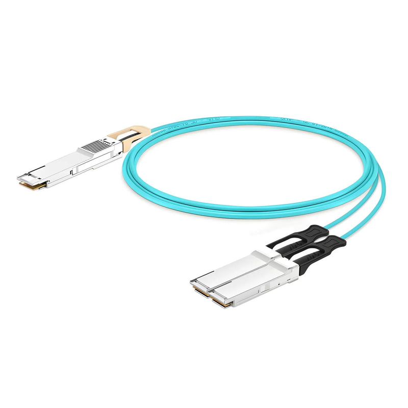 FyberOptix 10m (33ft) Arista Networks Compatible 200G QSFP-DD 8 x 25G NRZ to 2 x 100G QSFP28 4 x 25G NRZ Active Optical Breakout Cable