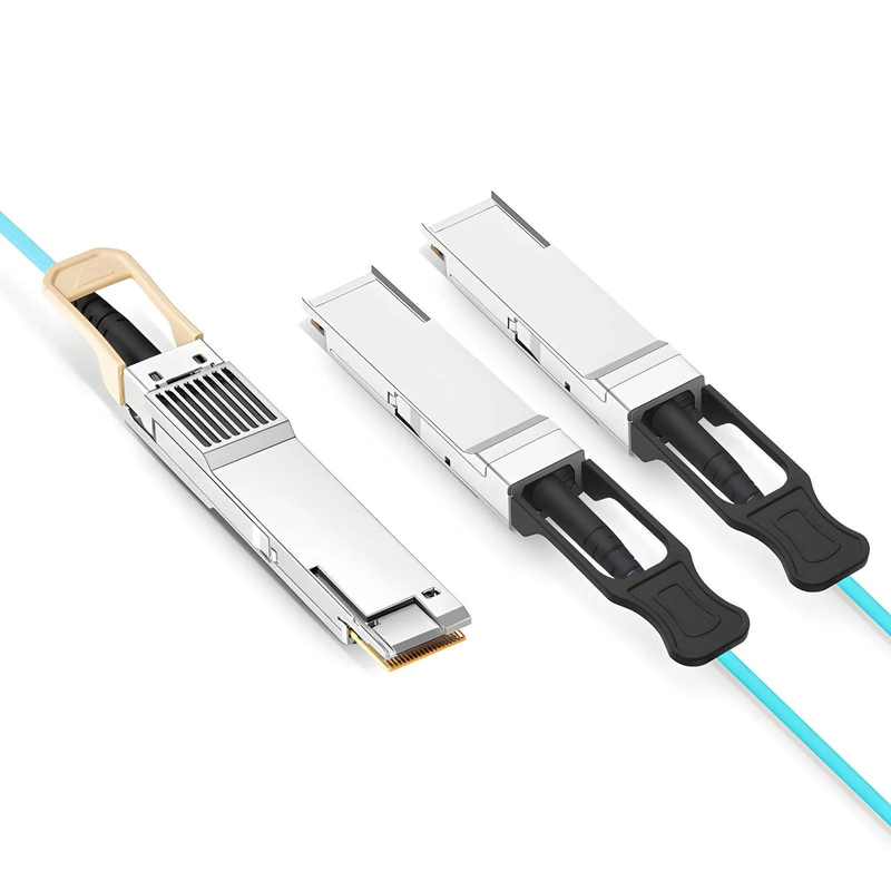 FyberOptix 10m (33ft) Arista Networks Compatible 200G QSFP-DD 8 x 25G NRZ to 2 x 100G QSFP28 4 x 25G NRZ Active Optical Breakout Cable